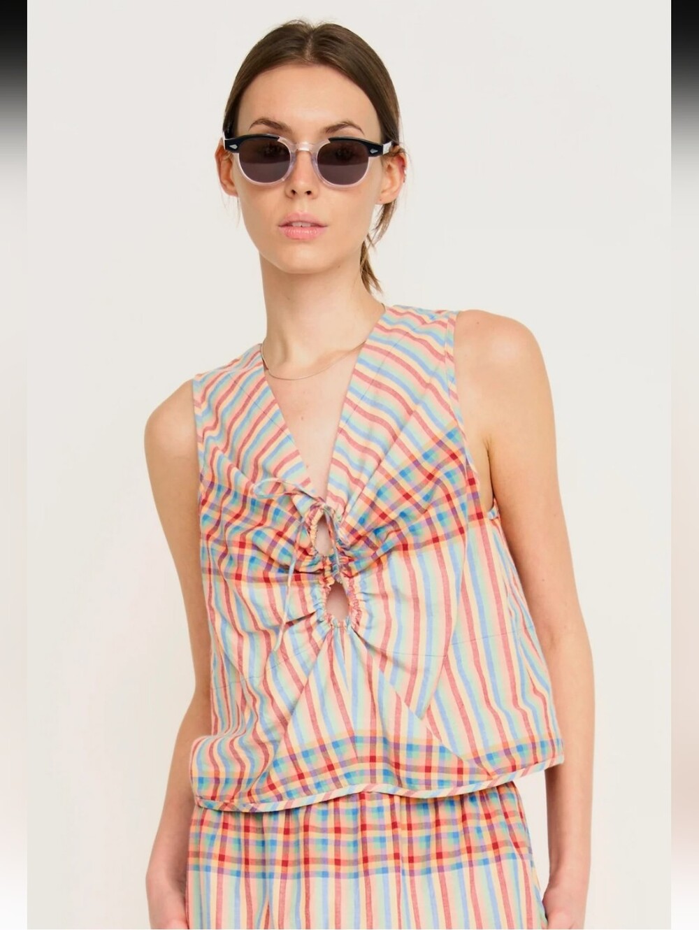 MIRTH Cerritos Top in Campfire Plaid Sz Xs